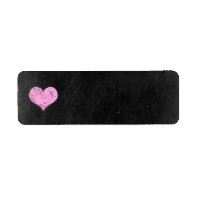 Chalkboard Rustic Shabby Chic Pink Chalk Heart Label (Front)