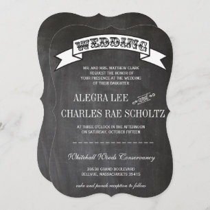 Chalkboard RUSTIC Vintage Typography Invite