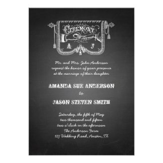 Chalkboard Rustic Wedding Invitation