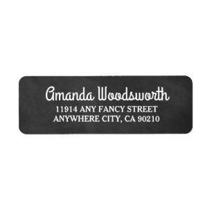 Chalkboard Rustic Wedding Return Address Labels