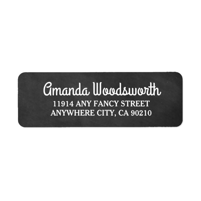 Chalkboard Rustic Wedding Return Address Labels (Front)