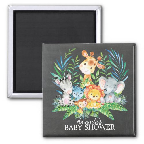 Chalkboard Safari Jungle Baby Shower Favor Magnet