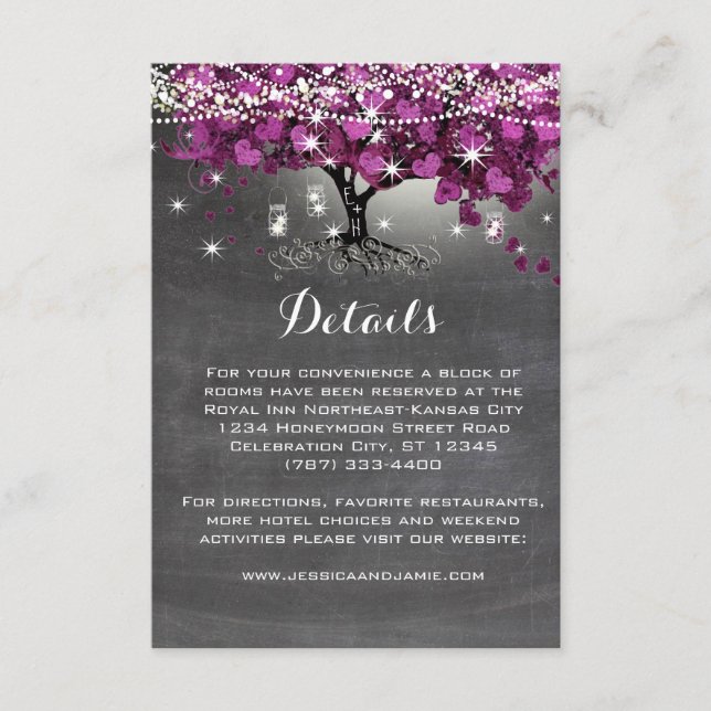 Chalkboard Sangria Wine Forest Heart Leaf  Enclosure Card (Front)