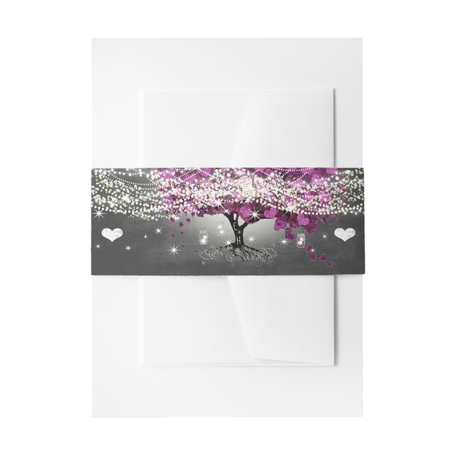 Chalkboard Sangria Wine Forest Heart Leaf  Invitation Belly Band (Front Example)