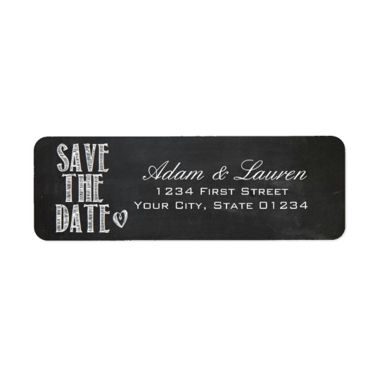 Chalkboard Save the Date Address Labels