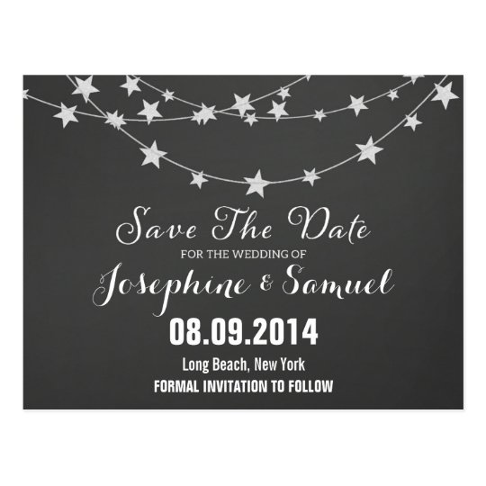 Chalkboard Save The Date Announcement Postcard | Zazzle.com