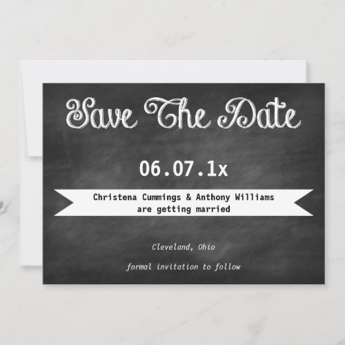 Chalkboard Save The Date Invitation