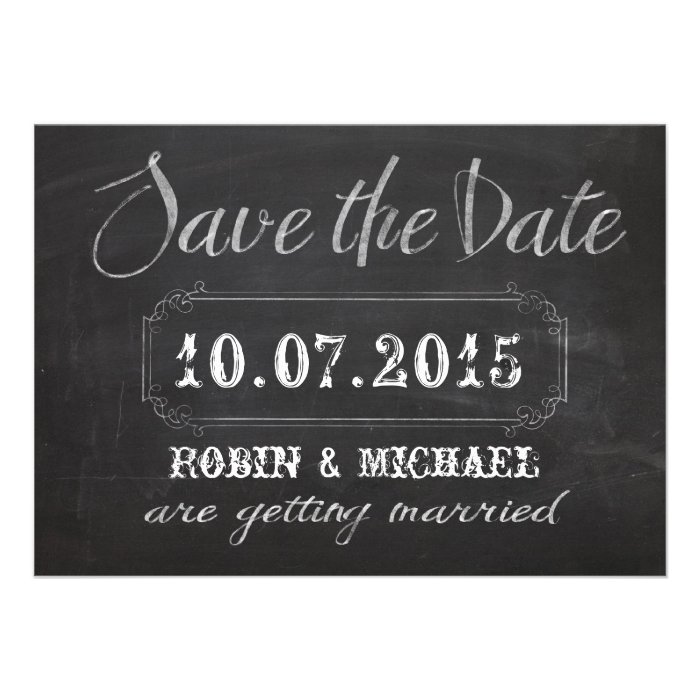 Chalkboard Save the Date invitation