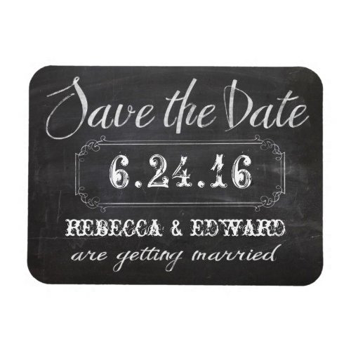 Chalkboard Save the Date Magnet