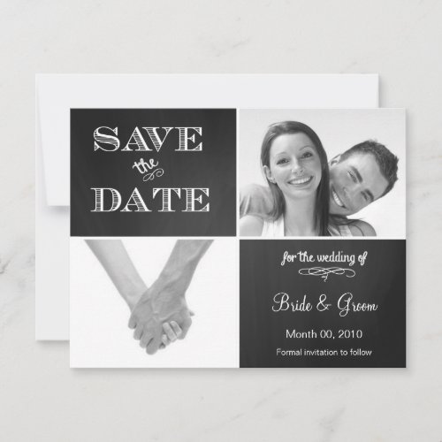 Chalkboard Save the Date Photo Announcement