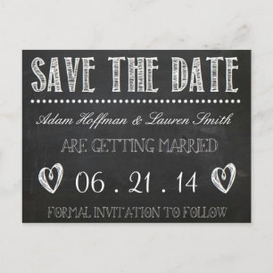 Chalkboard Save the Date Postcard