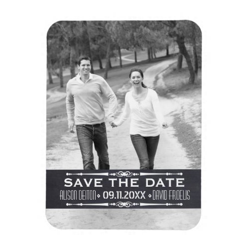 Chalkboard Save the Date simple wedding photo Magnet