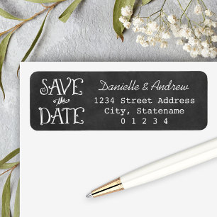Chalkboard Save the Date Wedding Label