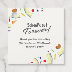 Chalkboard School Farewell Retired Teacher Party Favor Tags