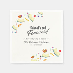 Chalkboard School Farewell Retired Teacher Party  Napkins