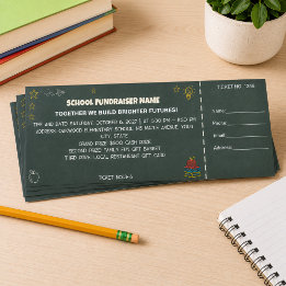 Chalkboard School Fundraiser Pta Event Raffle Tickets