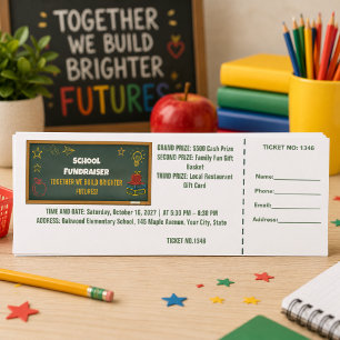 Chalkboard School Fundraiser Pta Event Raffle Tickets