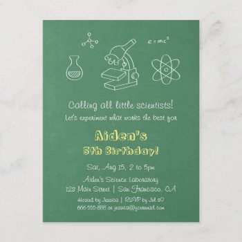 Chalkboard Science Birthday Party Invitations by RustyDoodle at Zazzle
