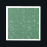 Chalkboard Science Pattern Birthday Party Supplies Napkins<br><div class="desc">This paper napkin has pattern with various science elements like a light bulb, law of motion, dna icon, oxygen periodic element, magnet, chemical structure, refraction of light through glass prism, a laboratory flask, the chemical bond structure, a microscope, e=mc2 energy to mass relativity formulae and an atom. The background is...</div>