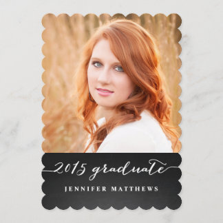 Chalkboard Script 2015 Graduation Party Invitation