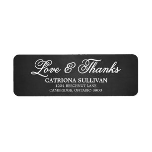 Chalkboard Script Love & Thank Address Label
