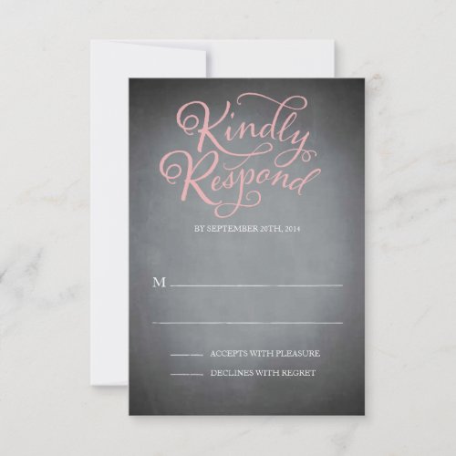 Chalkboard Script Pink Response Custom Invite