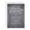 Chalkboard Script White Wedding Invitation