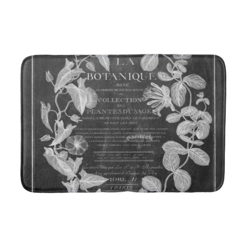 chalkboard scripts french botanical art ivy leaves bath mat