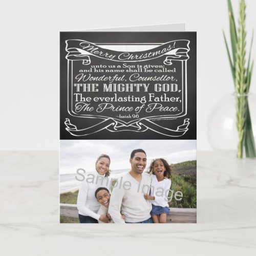 Chalkboard Scripture Christmas Holiday Card