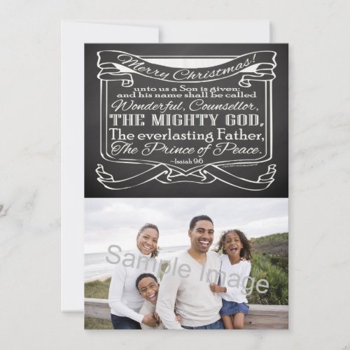 Chalkboard Scripture Christmas Holiday Card