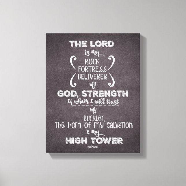 Chalkboard Scripture Psalms Verse Canvas Print (Front)