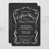 Chalkboard Scroll Couples Shower Calligraphy Invitation (Front/Back)