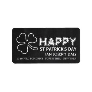 Chalkboard Shamrock, St Patrick's Day Label