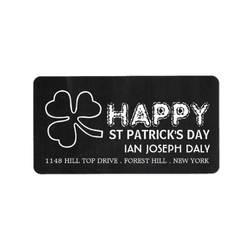 Chalkboard Shamrock St Patricks Day Label