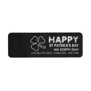 Chalkboard Shamrock, St Patrick's Day Label