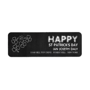 Chalkboard Shamrock, St Patrick's Day Label
