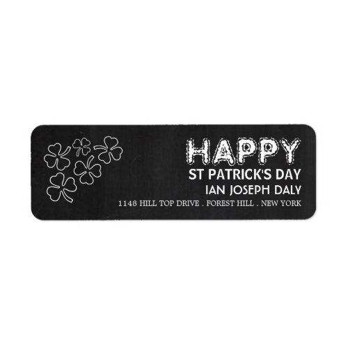 Chalkboard Shamrock St Patricks Day Label