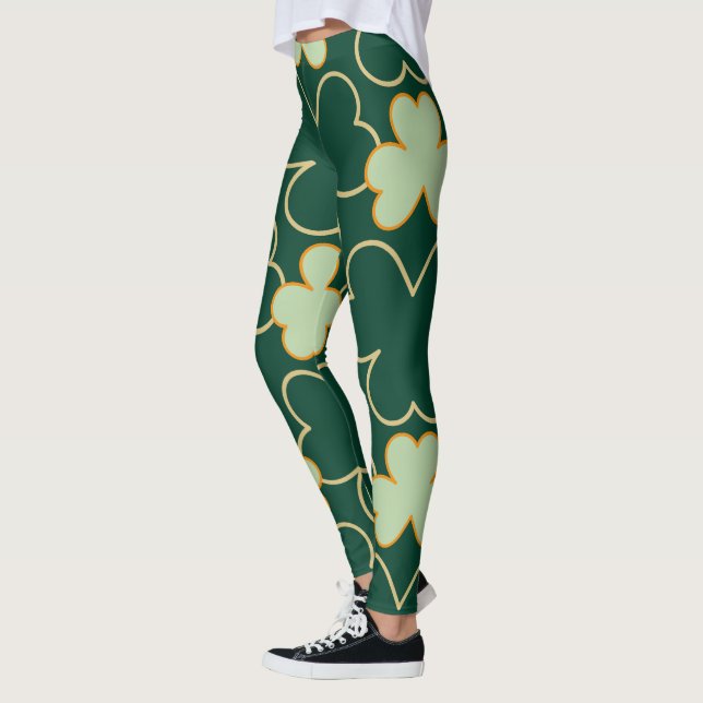  Chalkboard Shamrock St. Patrick's Day Leggings (Left)