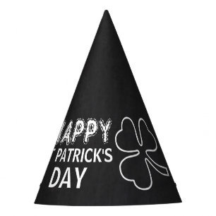Chalkboard Shamrock, St Patrick's Day Party Party Hat