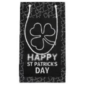 Chalkboard Shamrock, St Patrick's Day Small Gift Bag (Front)