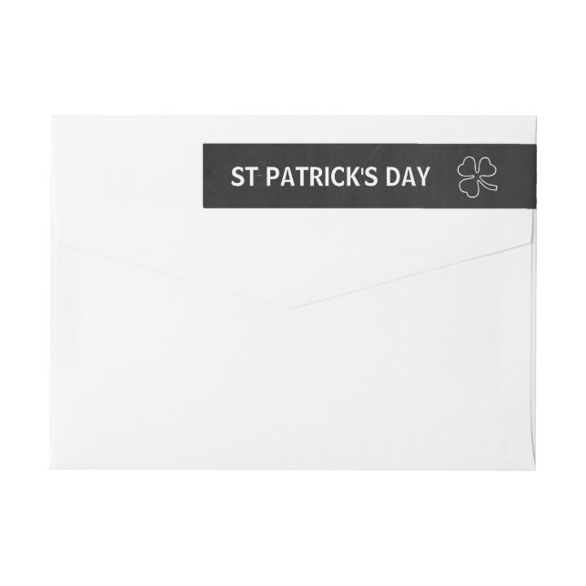 Chalkboard Shamrock, St Patrick's Day Wrap Around Label (Back)