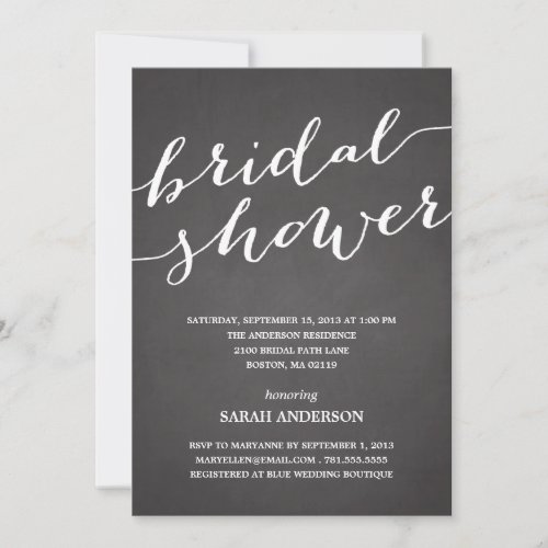 CHALKBOARD SHOWER | BRIDAL SHOWER INVITATION