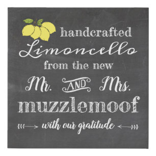 Chalkboard Sign For Limoncello Wedding Favors