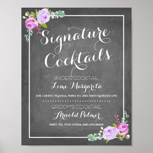 Chalkboard Signature Drink Menu  Wedding Decor