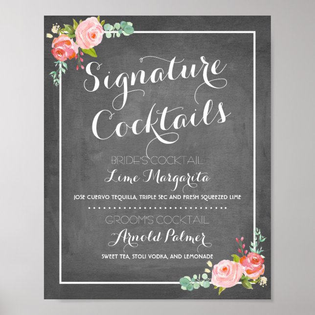 Chalkboard Signature Drink Menu | Wedding Decor (Front)