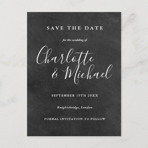 Chalkboard Signature Wedding Save the Date Card