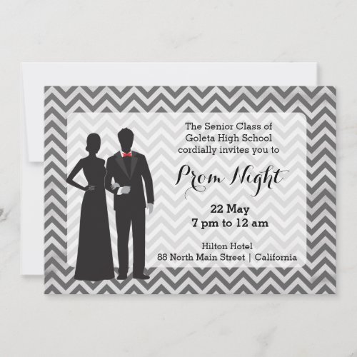 Chalkboard Silhoutte Couples Invitation