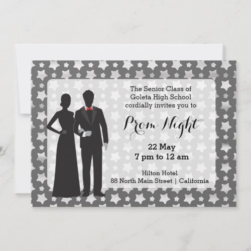 Chalkboard Silhoutte Couples Invitation