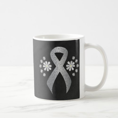 Chalkboard Silver Awareness Ribbon Coffee Mug