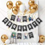 Chalkboard Sketch Class Of 2024 Photo Grad Party Bunting Flags at Zazzle